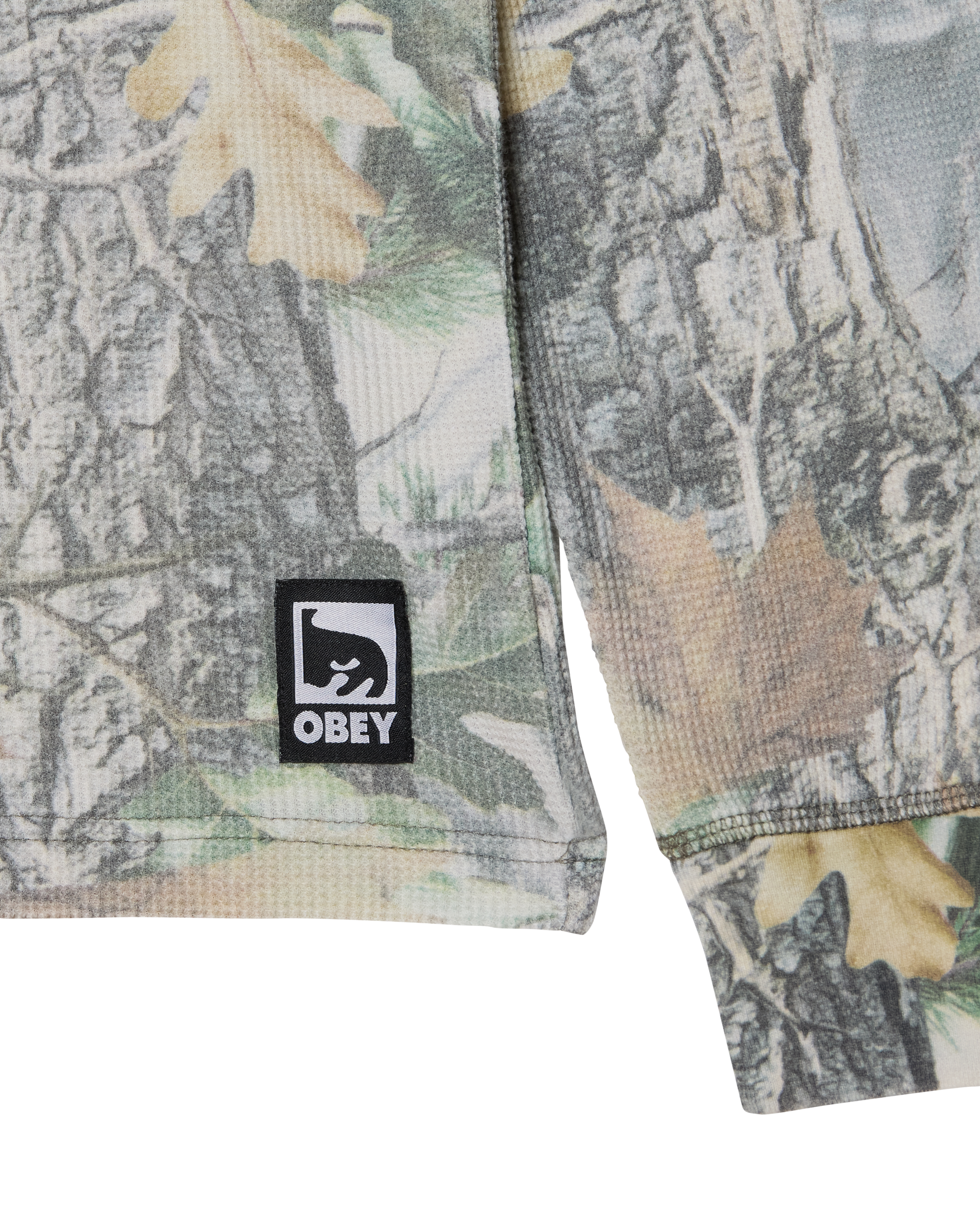 Obey Post Thermal LS Vintage Dusty Vintage Wood Camo Herren Pullover beige